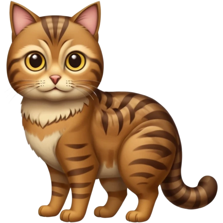 A animal with a Owl body brown tabby cat head and tail full body emoji