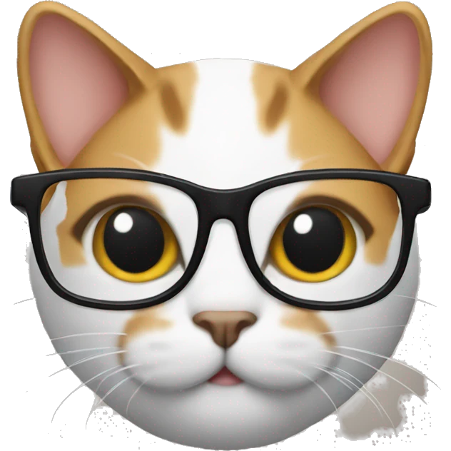 cat with glasses and paper emoji