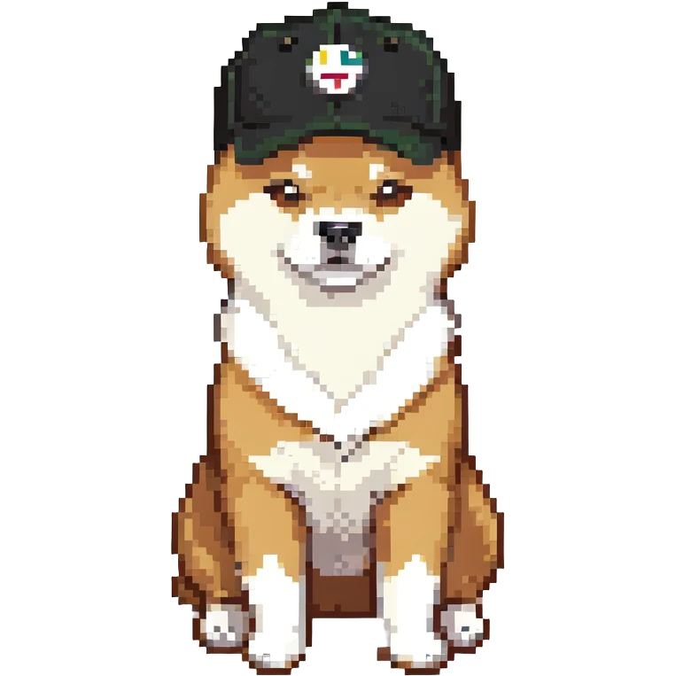 Shiba Inu in a black cap emoji