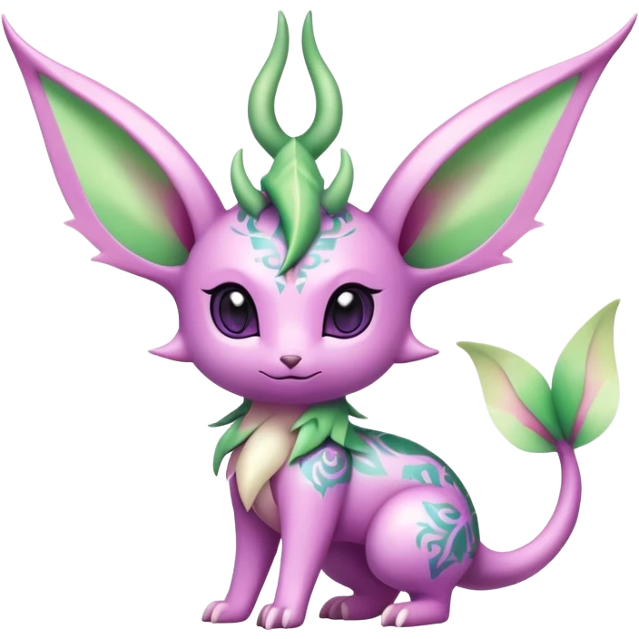 Shiny Exotic Cute Adorable Majestic Ethereal Sparkly Flygon-Espeon-Leafeon-Shaymin-Hybrid-Creature with pattern-markings emoji