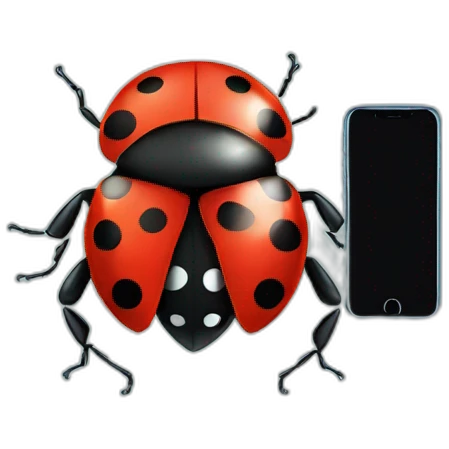 Ladybug With an iphone emoji