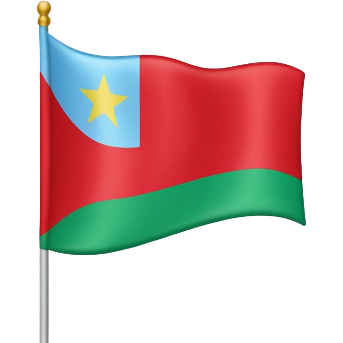 Dagistan flag red down mid light blue and green above emoji