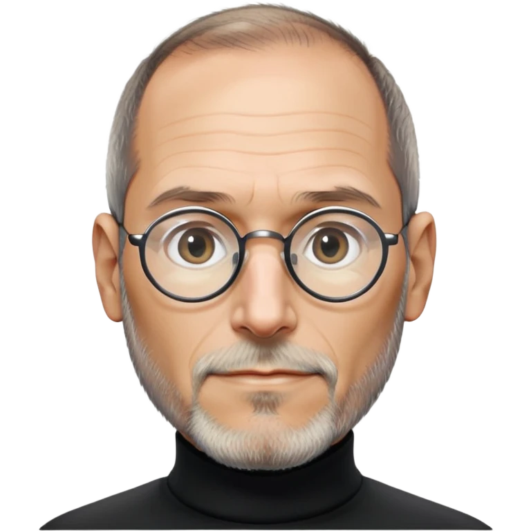 Steve Jobs with black turtleneck, round glasses, beard emoji