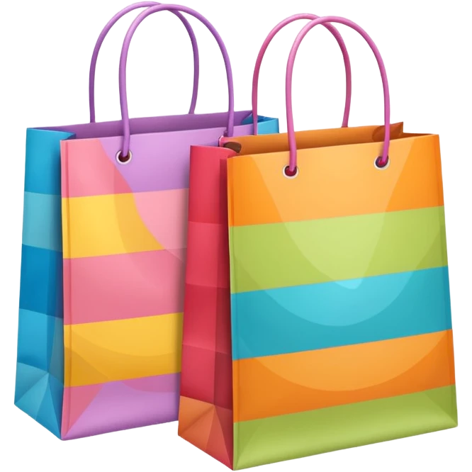2 aesthetic shopping bag with pattern emoji