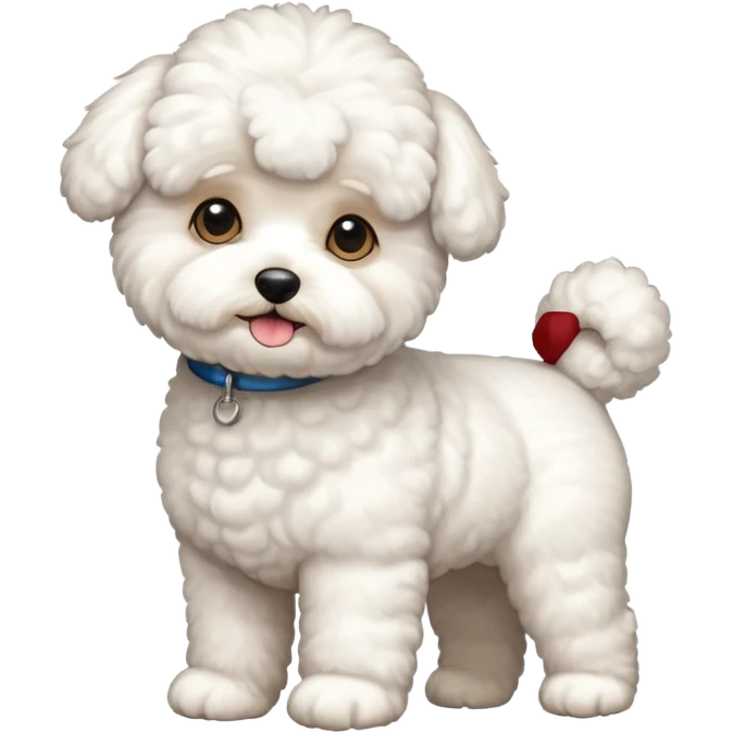 a full body of cute bichon frise emoji