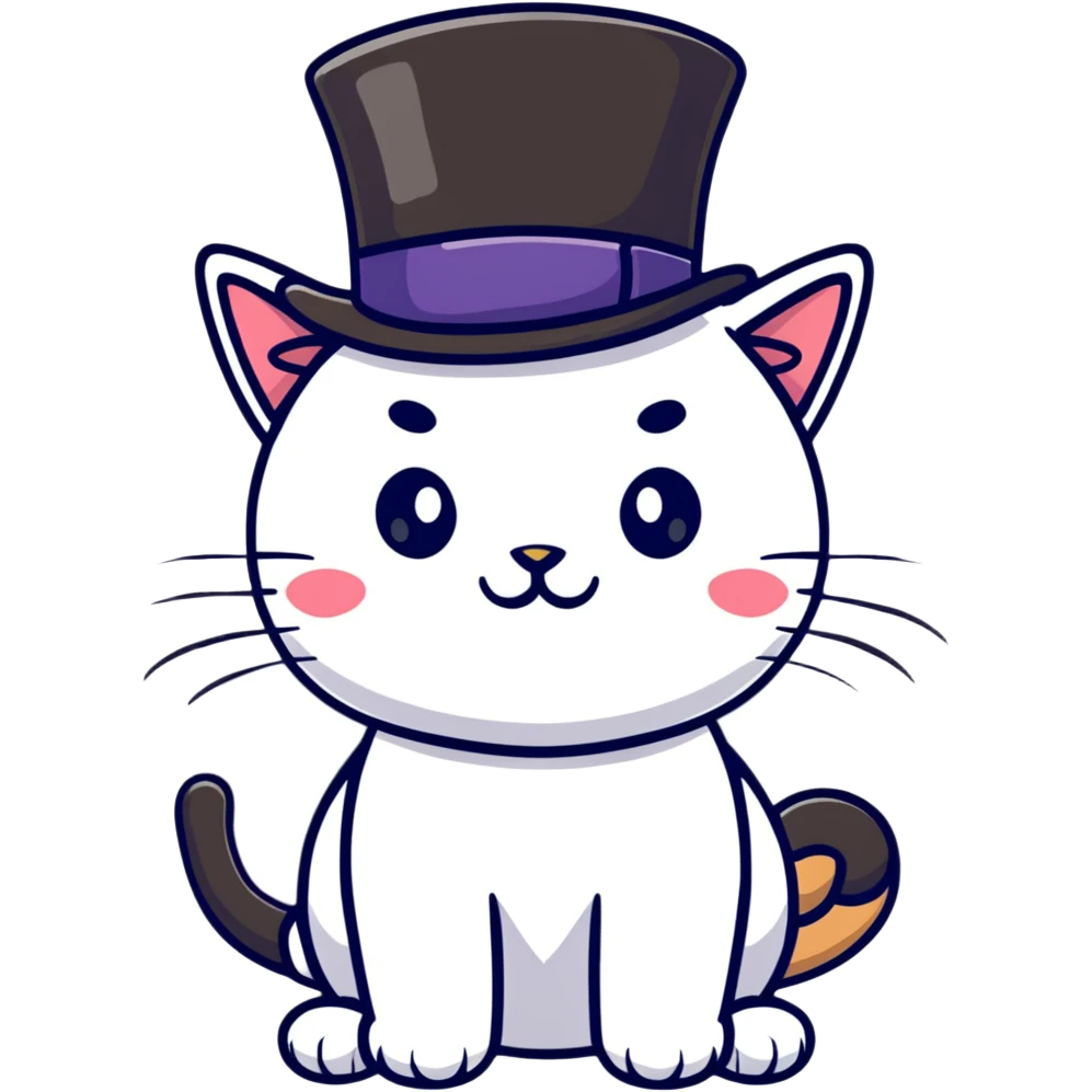 cat wearing tophat emoji