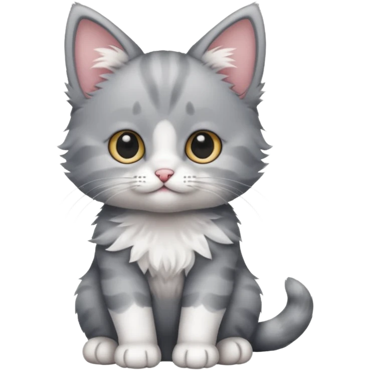 a gray sitting kitten emoji