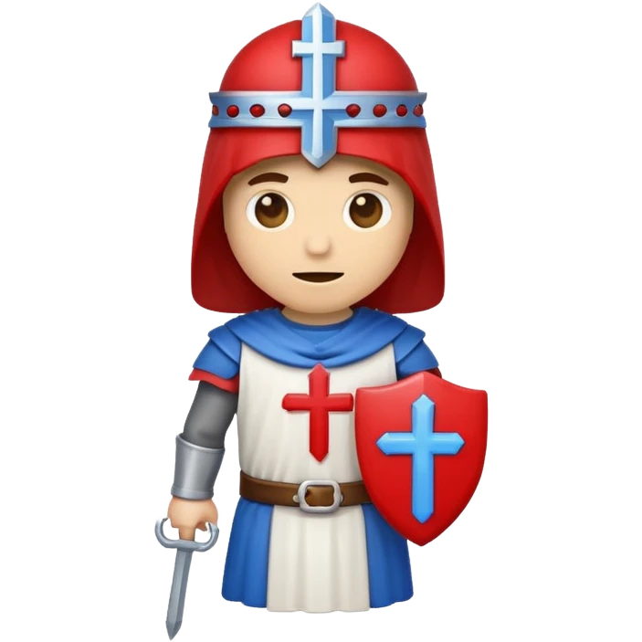 Make me an emoji to my school Holy cross davao college  representing this three colors ❤️💙🤍 make it like a crusader. emoji