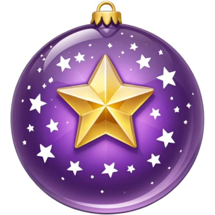 Bola de cristal roxa com estrela no centro dourada brilhante dentro emoji