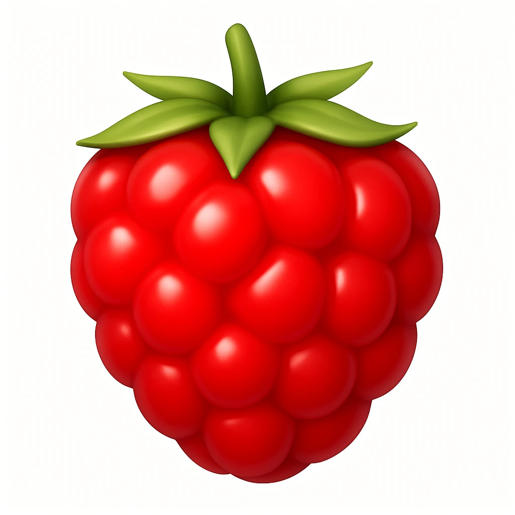 Create a berry emoji exactly like the reference image in iOS emoji style. Match the same shape, color, and texture, making it smooth and shiny. emoji