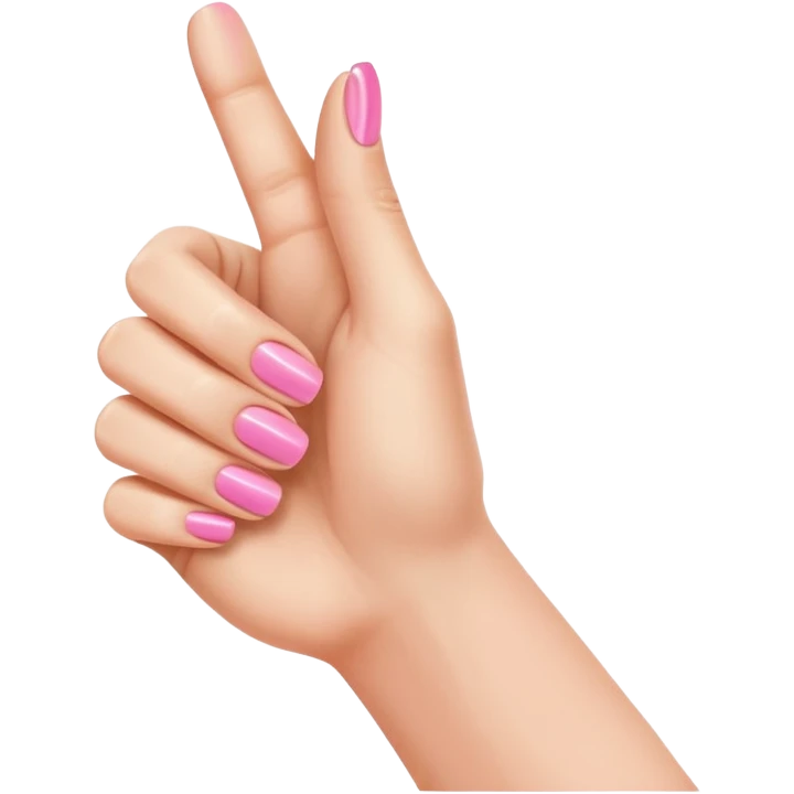 Woman’s hand with pink nail polish giving thumbs up emoji