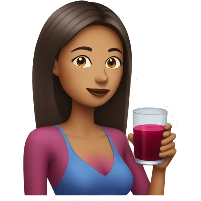  woman drinking beet juice emoji