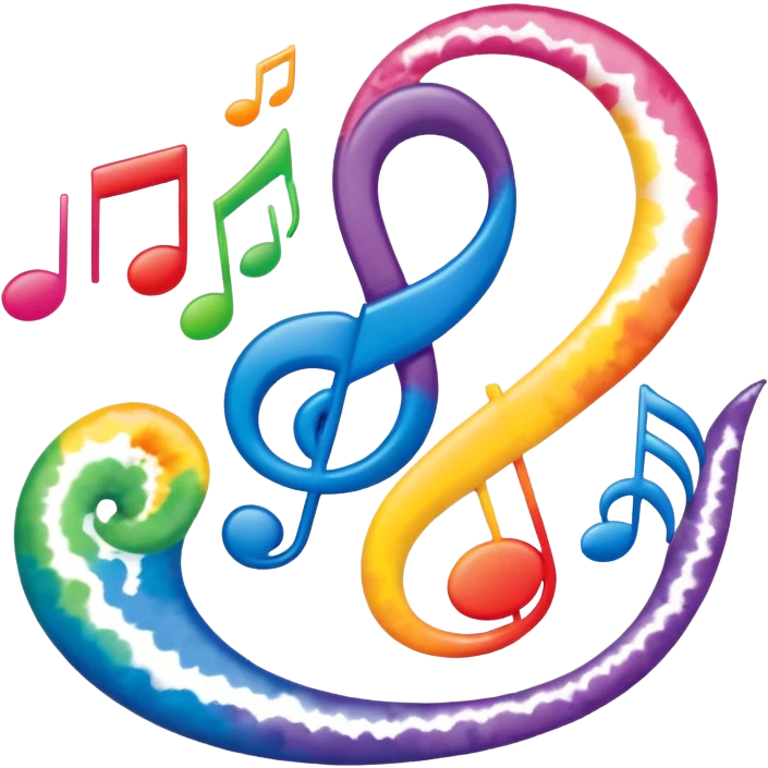 Tie-dye music notes  emoji