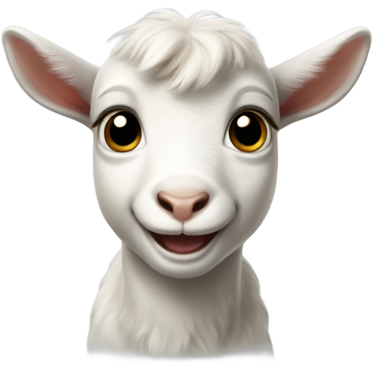 Baby goat with no horns jumping emoji