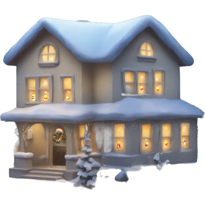 christmas home with lights emoji