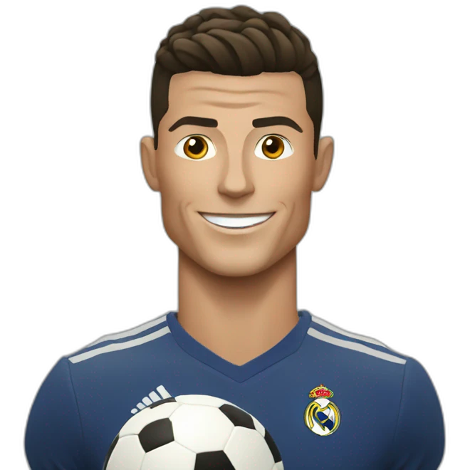 Cristiano Ronaldo with football emoji