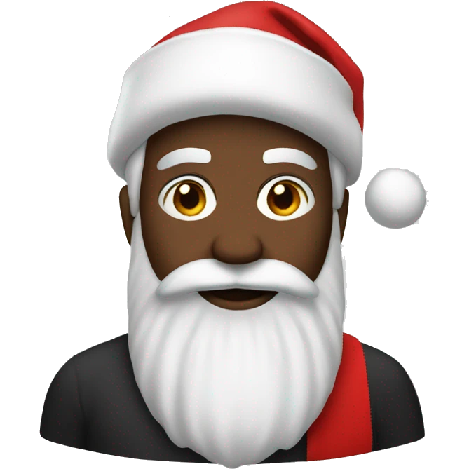 Santa wearing black emoji