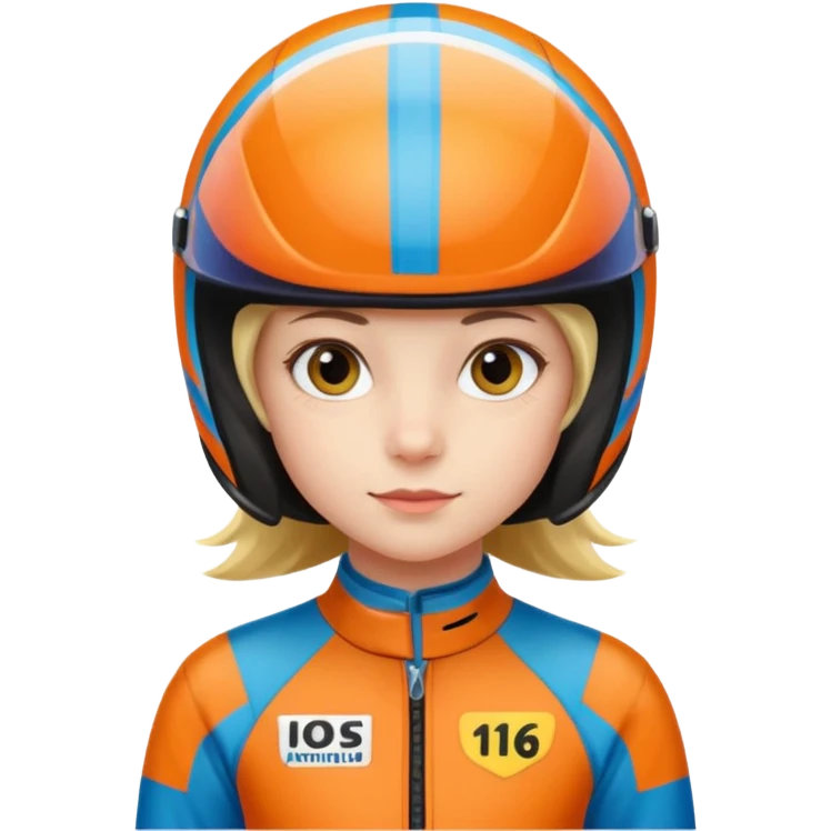 racing suit worn by a ten-year-old girl emoji