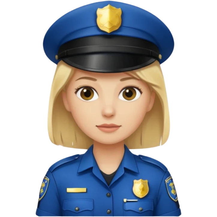 female police officer without a hat emoji