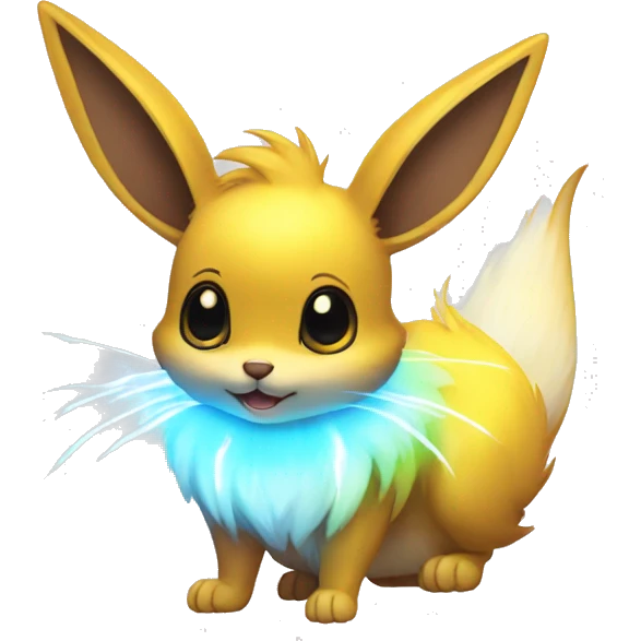 Shiny Colorful Yellow Electric Mouse Eevee emoji
