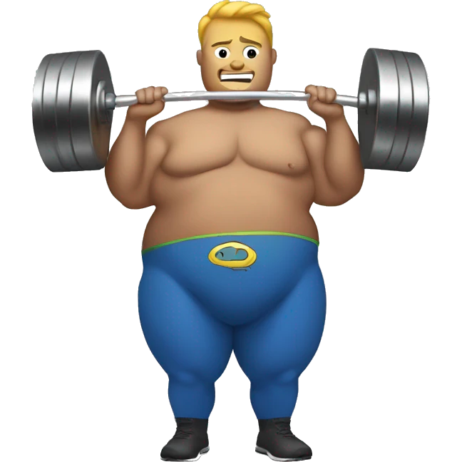 fat super hero lifting weight emoji