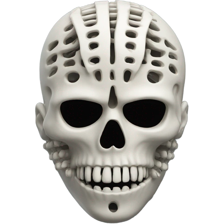 Skull face tube mask emoji
