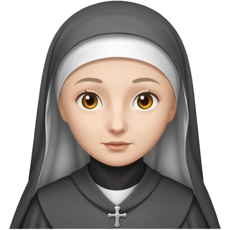 nun in white veil, grey robe emoji