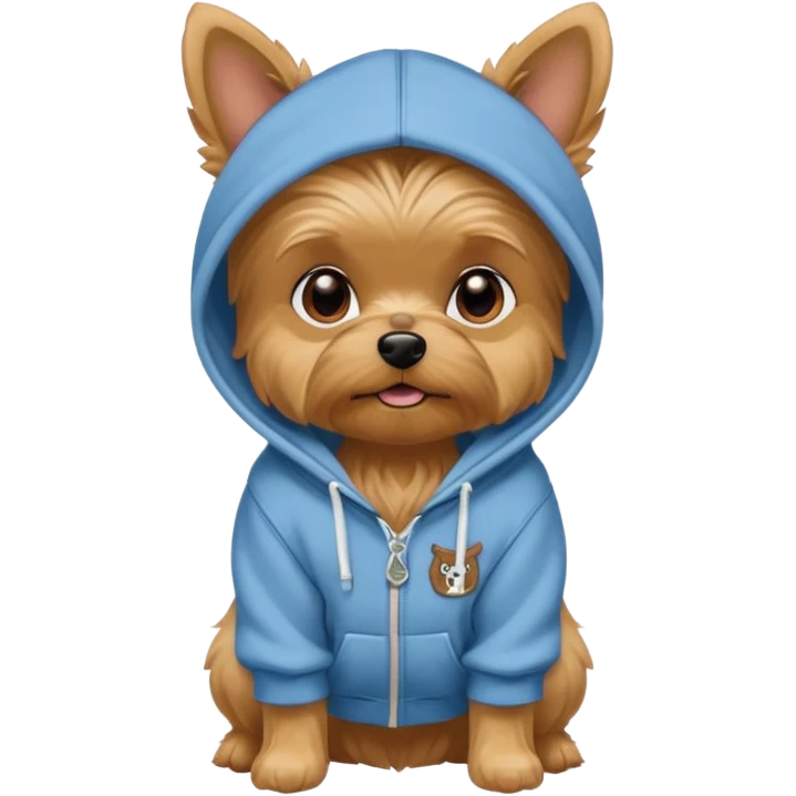 Yorkie dog wearing Boston hoddie emoji