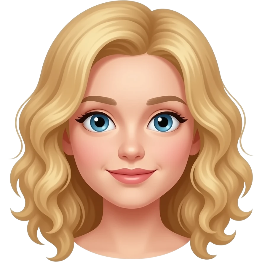 Fille blanche avec les cheveux blonds un peu bouclé et un peu ondulé emoji