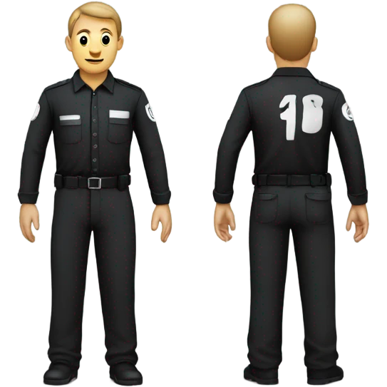 a prisoner in a black uniform emoji