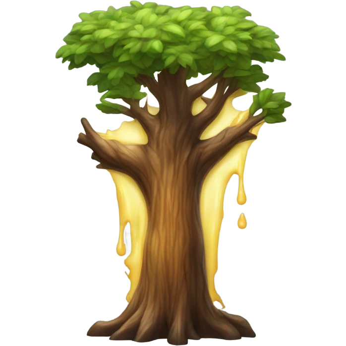 Tree with tree sap emoji