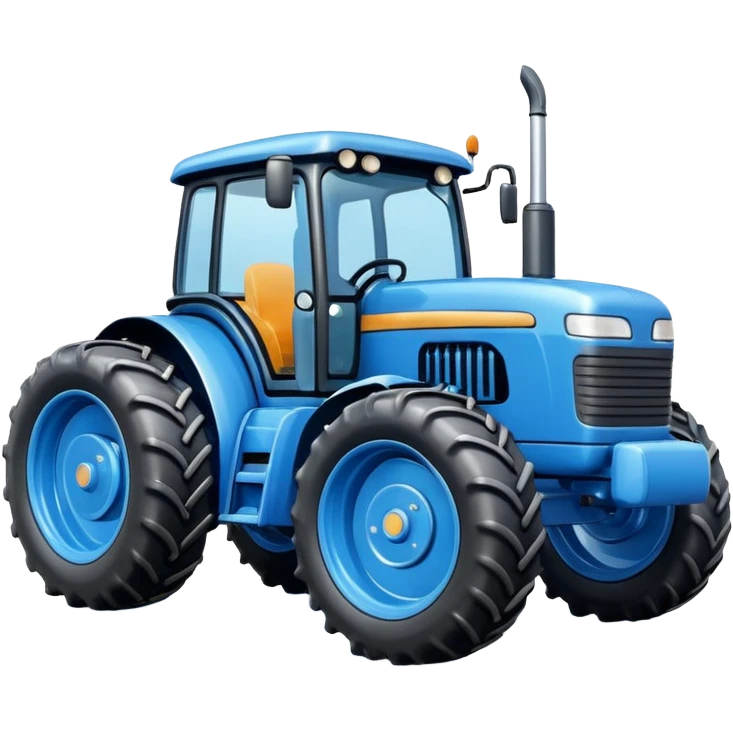 blue tractor emoji emoji, simple and bold, with large wheels emoji