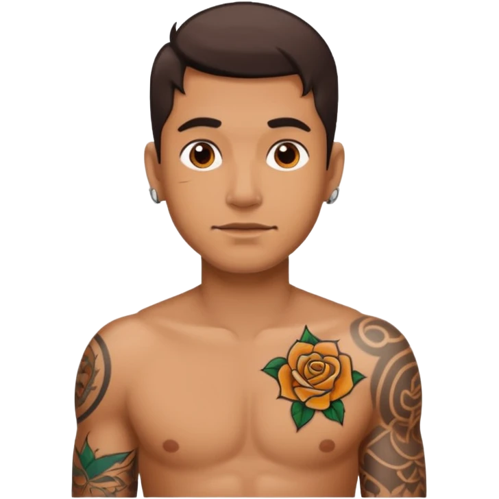 man with tattoo emoji