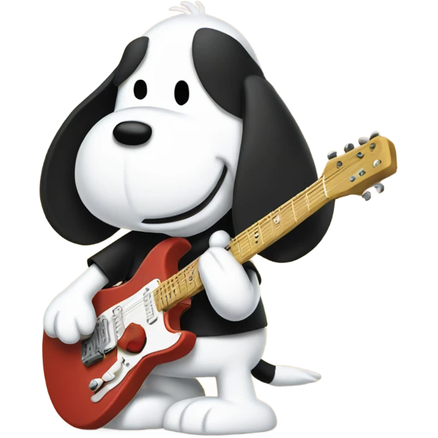 snoopy shredding guitar emoji