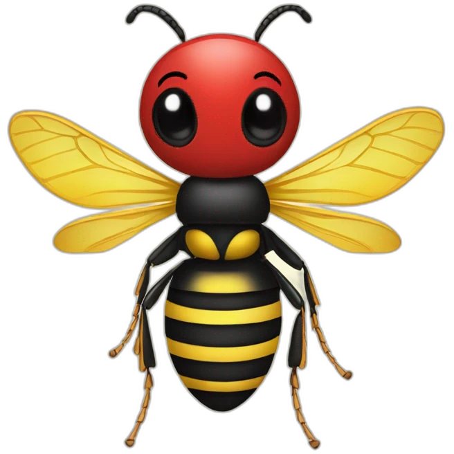 Happy wasp hat red emoji