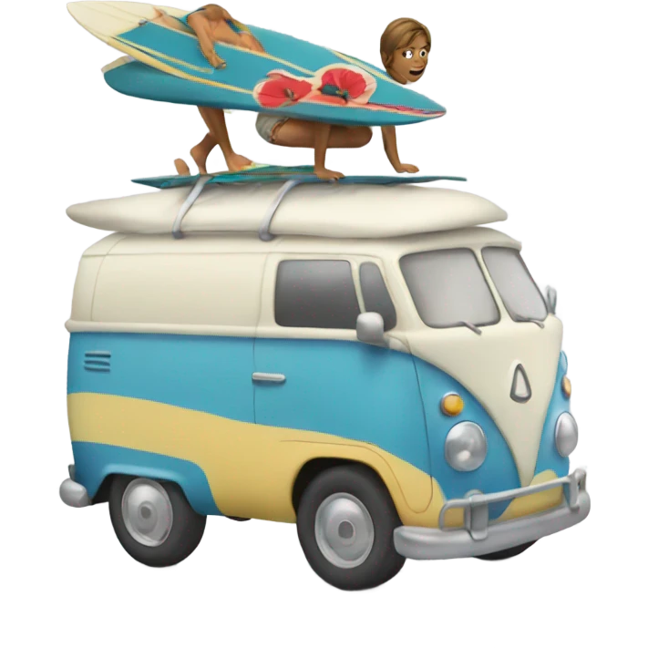 Surfing car  emoji