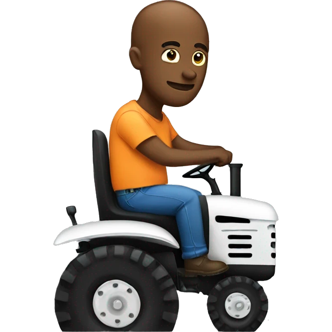 Man on a tractor in jail emoji