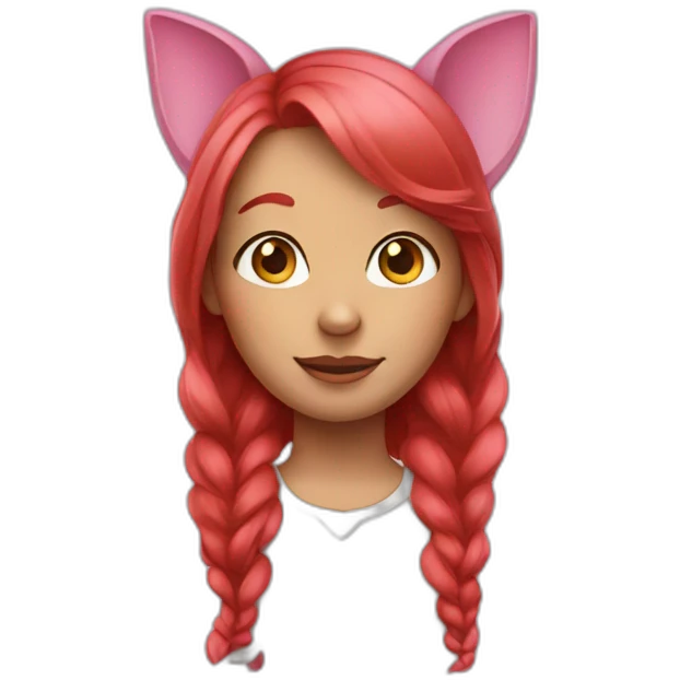 a red-haired girl with pink ears emoji