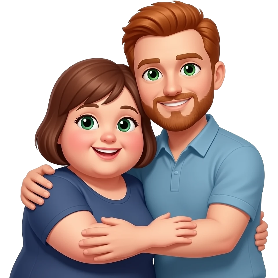 man-with-short-red-hair-and-green-eyes-short-beard-hugging-his-partner-who-has-1 Too. Chubby emoji