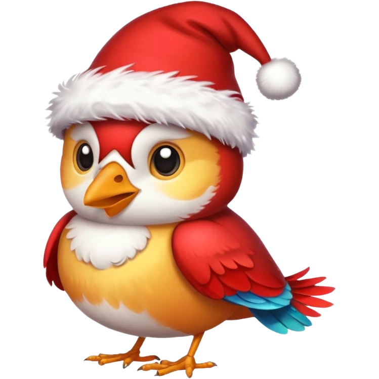 Vogel mit einer Weihnachtsmütze emoji