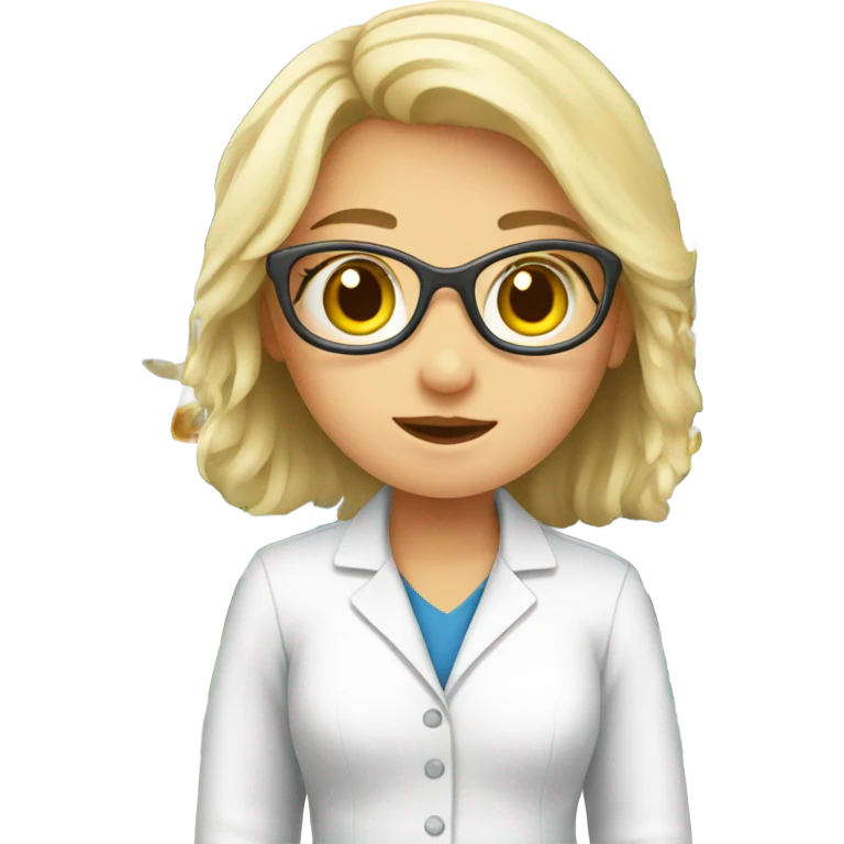 European girl in the laboratory emoji