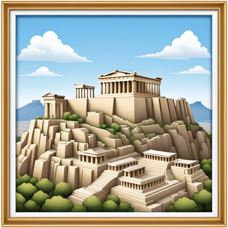 Cinematic Realistic Acropolis Landmark Emoji, showcasing ancient ruins set against a clear sky rendered with intricate detail and timeless lighting. emoji