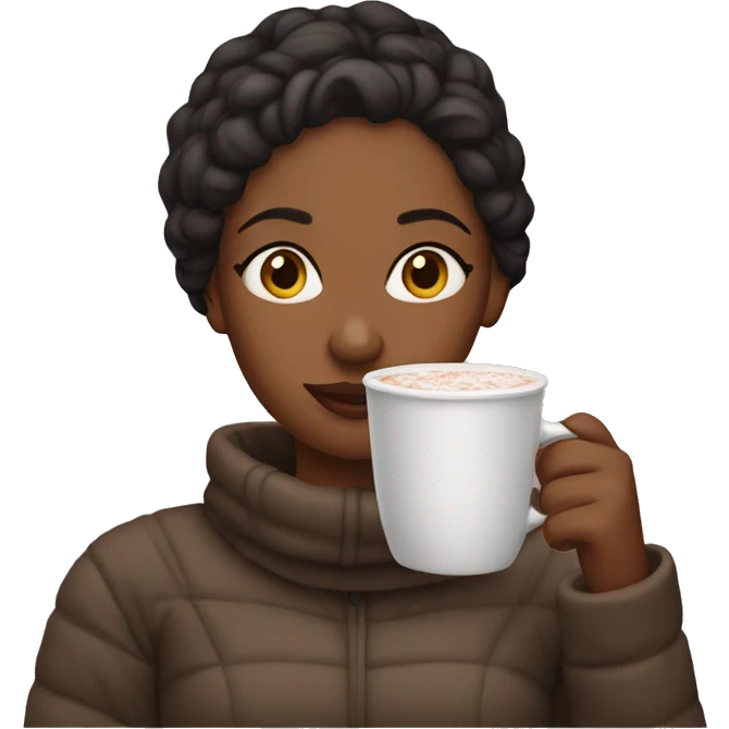 woman drinking hot cocoa emoji