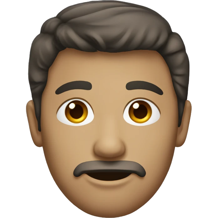 hombre adulto, ojos azules, pelo castaño oscuro emoji
