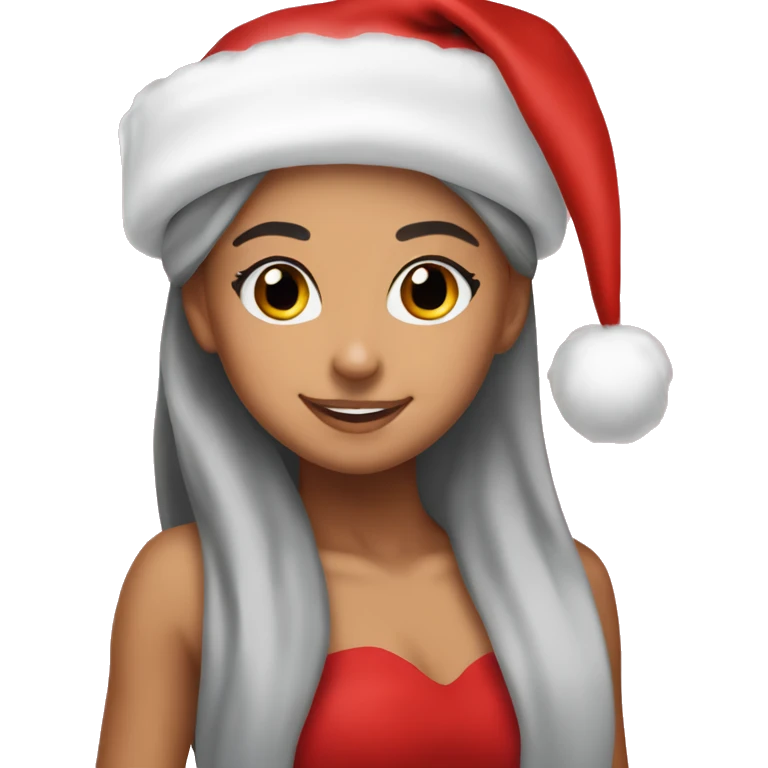 ariana grande with santa hat emoji