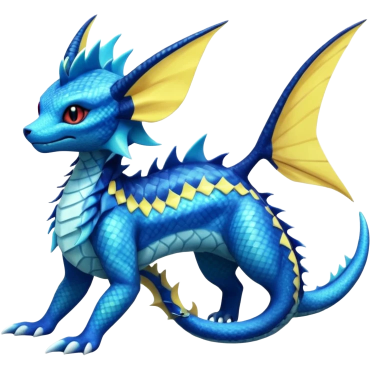 Vaporeon-Salandit-Electrike-Zeraora-Fakémon-hybrid-creature (full body)  emoji