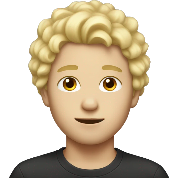 Boy with fluffy blonde hair emoji