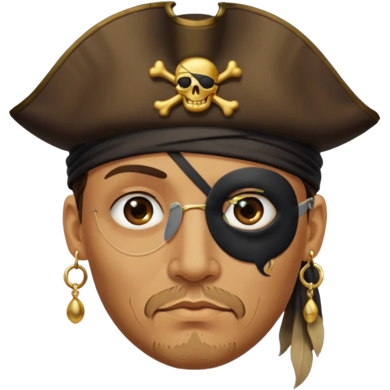 Eye patch pirate with earring, one eye covered
 emoji