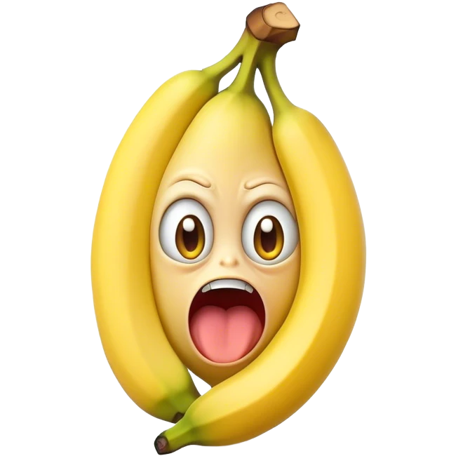 portrait of Angry banana face emoji