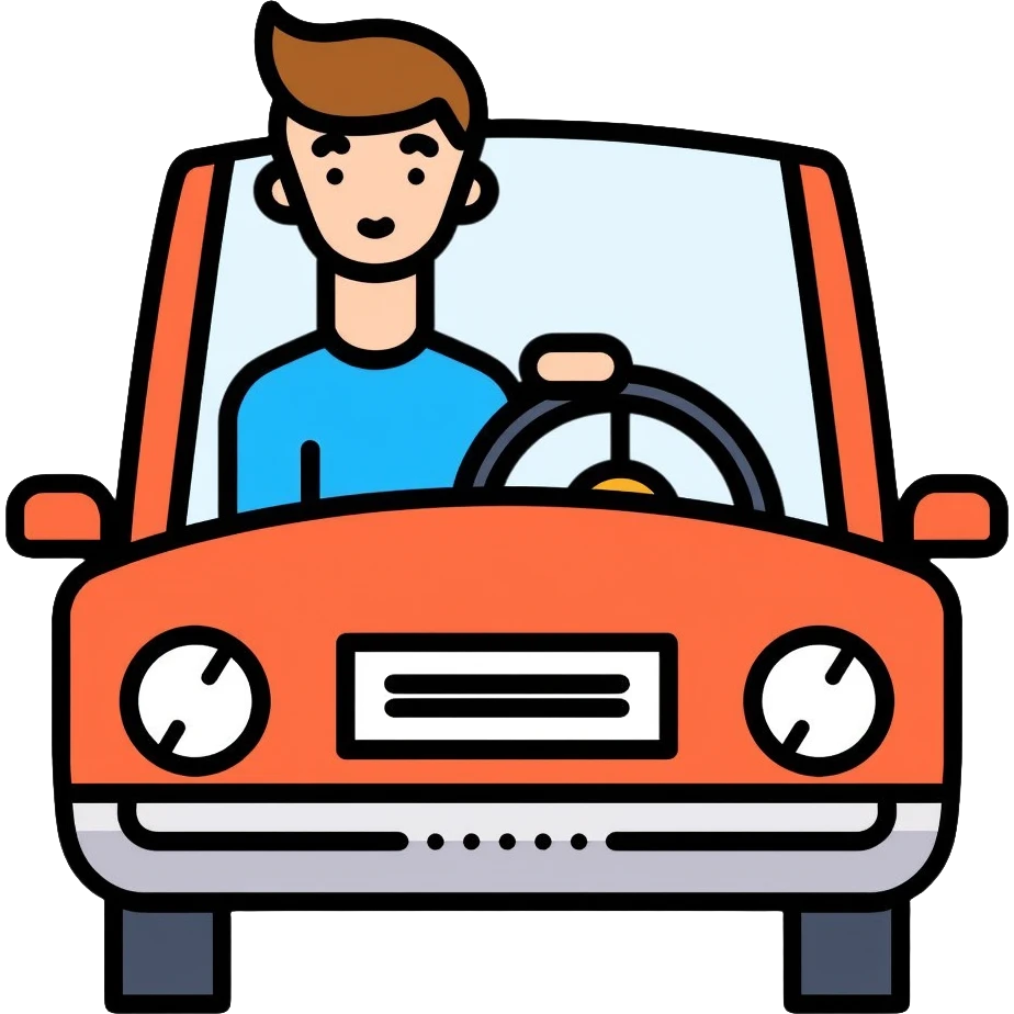 person driving a car emoji